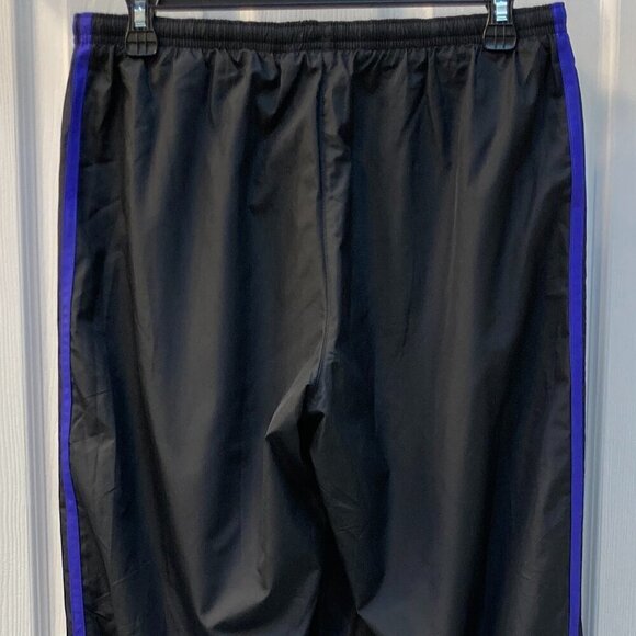 Vintage Adidas Black 3 Purple Stripes Athletic Track Pants Size Medium - Picture 7 of 10
